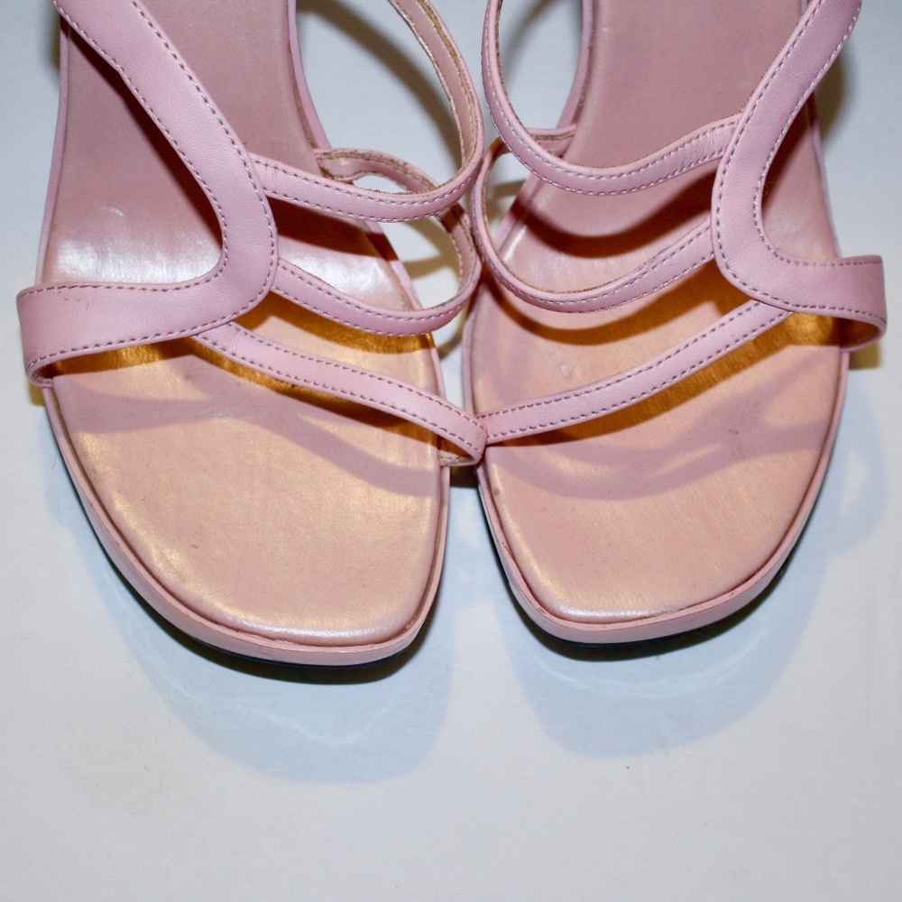 Frederick's Pink Strap Square Toe Backless Sandals - image 2